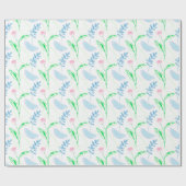 Pastel Hand gezeichnet Blumenmuster Geschenkpapier (Flach)