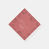 Pastel Handraw Strawberry Birthday Serviette (Ecke)