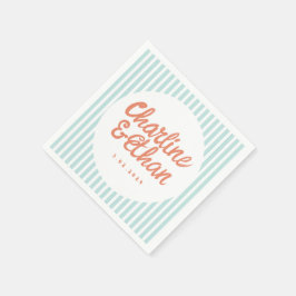 Pastel Handwriting Retro Wedding Napkins Serviette
