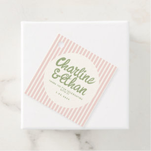 Pastel Handwriting Retro Wedding Vielen Dank für I Geschenkanhänger