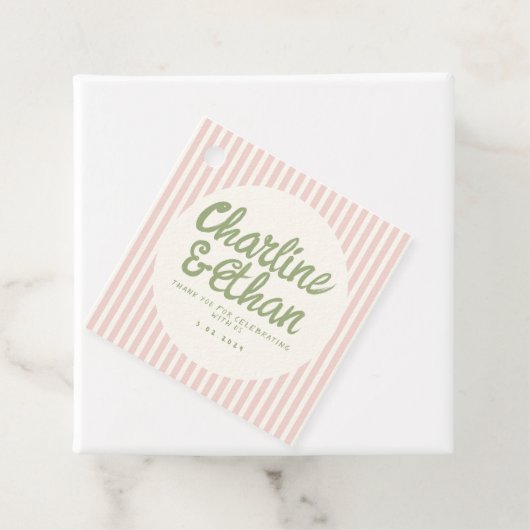 Pastel Handwriting Retro Wedding Vielen Dank für I Geschenkanhänger (Beispiel)