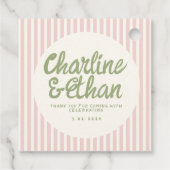 Pastel Handwriting Retro Wedding Vielen Dank für I Geschenkanhänger (Rückseite)