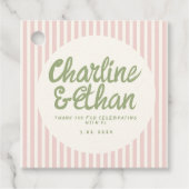 Pastel Handwriting Retro Wedding Vielen Dank für I Geschenkanhänger (Vorderseite)