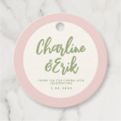 Pastel Handwriting Retro Wedding Vielen Dank für I Geschenkanhänger (Vorderseite)