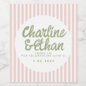 Pastel Handwriting Retro Wedding Weinetikett (Einzelnes Label)