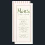 Pastel Handwriting Typografie Retro Wedding Menu Menükarte<br><div class="desc">, </div>
