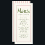 Pastel Handwriting Typografie Retro Wedding Menu Menükarte<br><div class="desc">, </div>