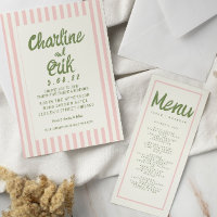 Pastel Handwriting Typografie Retro Wedding Menu