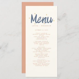 Pastel Handwriting Typografie Retro Wedding Menu Menükarte