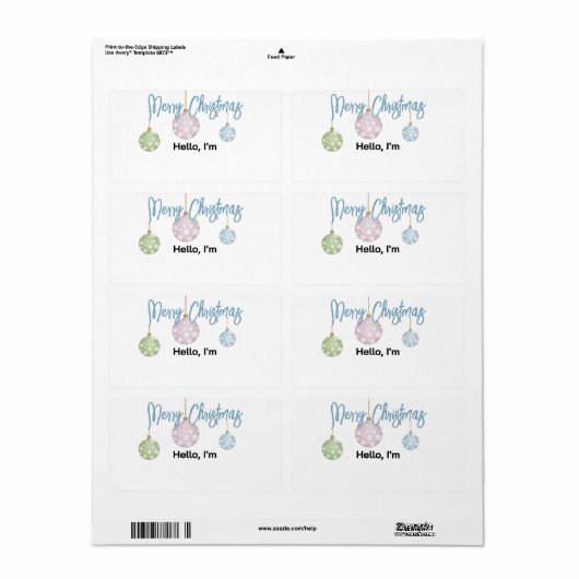 Pastel Hanging Weihnachtsschmuck Papiername Markie (Vorne)