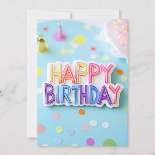 Pastel Happy Birthday Sign Birthday Party Einladung (Vorderseite)