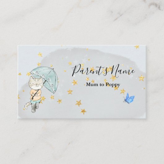 Pastel Happy Cat Business Card Visitenkarte (Vorderseite)