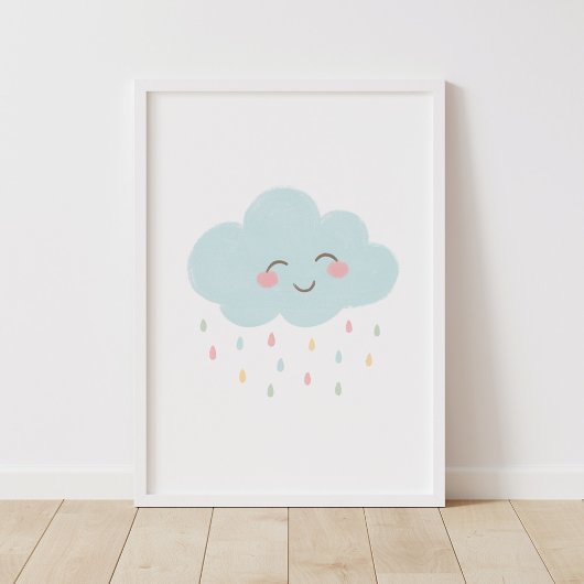 Pastel Happy Cloud Kinderzimmer Decor Poster