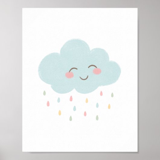 Pastel Happy Cloud Kinderzimmer Decor Poster (Vorne)