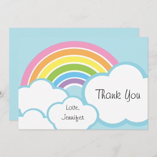 Pastel Happy Little Rainbow Dankeskarte (Vorne/Hinten)