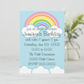 Pastel Happy Little Rainbow Einladung (Stehend Vorderseite)