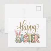Pastel Happy Oaster Feiertagspostkarte (Vorne/Hinten)