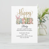 Pastel Happy Oaster Party Einladung (Stehend Vorderseite)