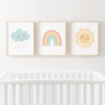 Pastel Happy Rainbow Sun Cloud Girl Kinderzimmer D Bilderwand Sets<br><div class="desc">Fügen Sie Ihrem kleinen Platz eine Touch mit diesem Set von 3 fröhlichen Wolken-,  Regenbogen- und Sonnendrucken aus Kinderzimmer hinzu.</div>