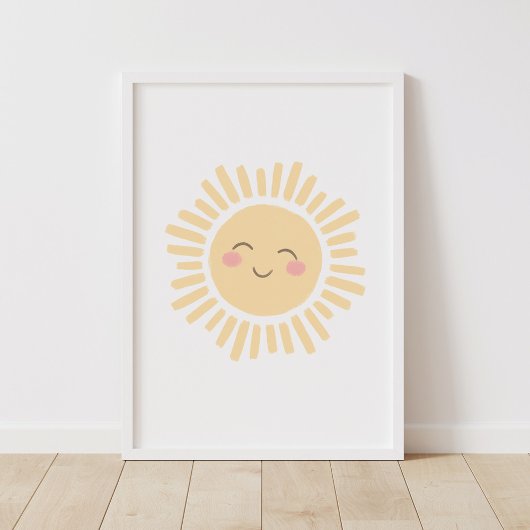 Pastel Happy Sun Kinderzimmer Decor Poster
