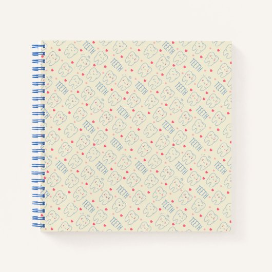 Pastel Happy Teeth Pattern Notizblock (Vorderseite)