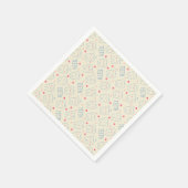 Pastel Happy Teeth Pattern Serviette (Ecke)