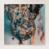 Pastel Harbour View Italy at Sunset Puzzle (Horizontal)