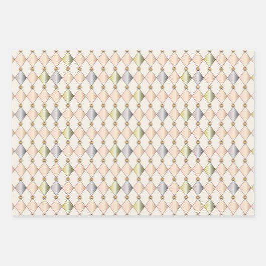 Pastel Harlequin Diamonds Wrapping Paper Geschenkpapier Set (Vorderseite 3)