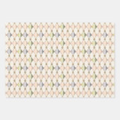 Pastel Harlequin Diamonds Wrapping Paper Geschenkpapier Set (Vorderseite)
