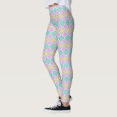  Pastel Harlequin Prism Small Diamond Pattern Leggings (Links)
