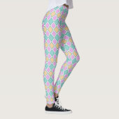  Pastel Harlequin Prism Small Diamond Pattern Leggings (Rechts)