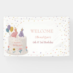 Pastel-Hasen-Gemeinsamer Geburtstag für Schwester Banner