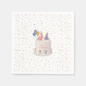 Pastel-Hasen-Joint-Geburtstag-Schwester-Bruder Serviette (Vorderseite)