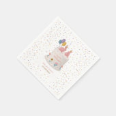 Pastel-Hasen-Zwillinge 1. Geburtstagsfeier Serviette (Ecke)