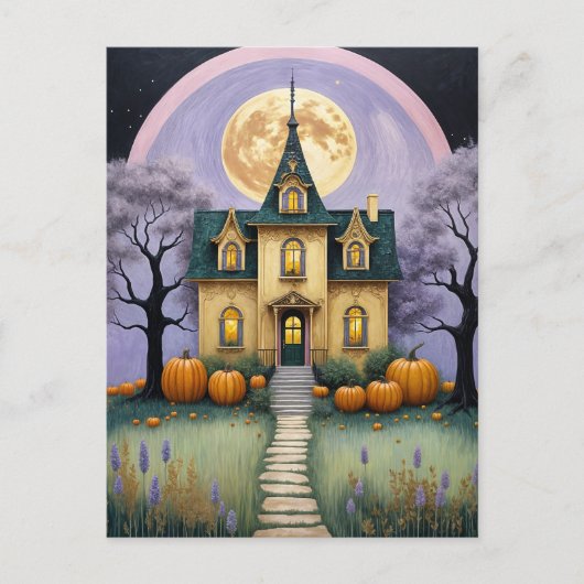 Pastel Haunt Feiertagspostkarte (Vorderseite)