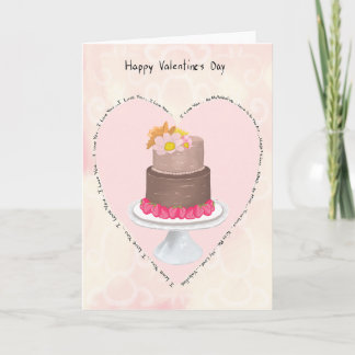 Pastel Heart And Cake Valentine’s Card Karte