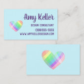 Pastel Heart Business Card Visitenkarte (Vorne/Hinten)