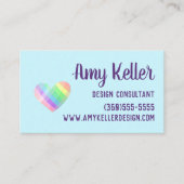 Pastel Heart Business Card Visitenkarte (Vorderseite)