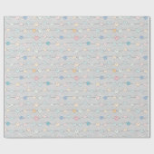 Pastel Heart Garland Gift Wrap Geschenkpapier (Flach)