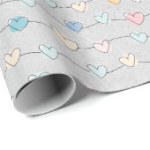 Pastel Heart Garland Gift Wrap Geschenkpapier (Rolleneckpunkt)
