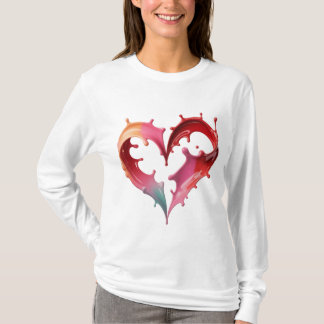 Pastel Heart Graphic Tee for Women