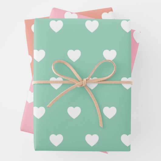 Pastel Heart Pattern Geschenkpapier Set (Beispiel)