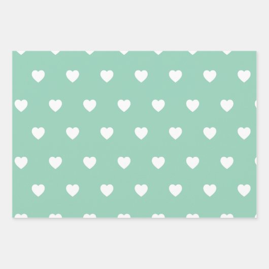 Pastel Heart Pattern Geschenkpapier Set (Vorderseite)