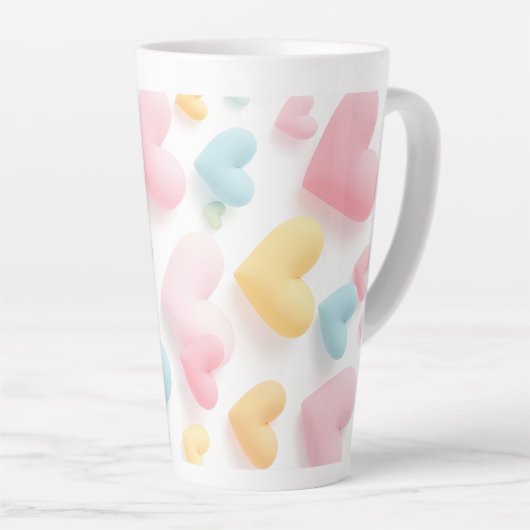 Pastel Heart Pattern Milchtasse (Rechte Ecke)