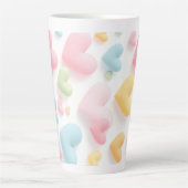 Pastel Heart Pattern Milchtasse (Vorderseite)