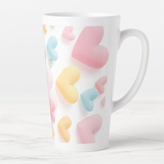 Pastel Heart Pattern Milchtasse (Rechts)