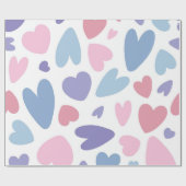 Pastel Heart Scatter Muster Geschenkpapier (Flach)