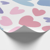 Pastel Heart Scatter Muster Geschenkpapier (Ecke)