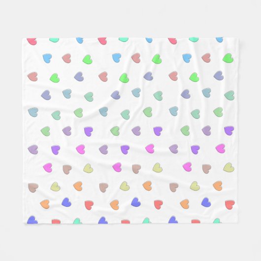 Pastel Heart Shape Muster Fleece Blanket (Vorderseite (Horizontal))