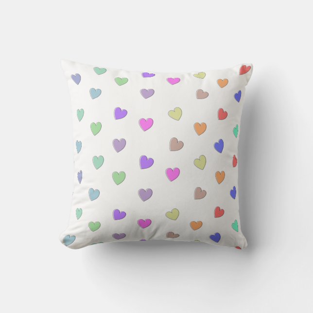 Pastel Heart Shape Muster Kissen (Vorderseite)